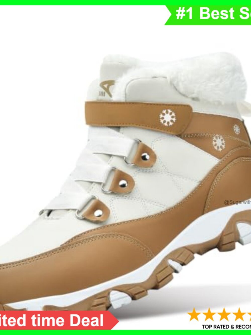 Womens Snow Boots Fur Lined Waterproof Ankle Booties Winter Hiking Boots